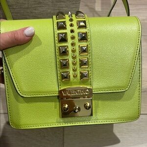 Valentino Lime Green Studded Women's Bag